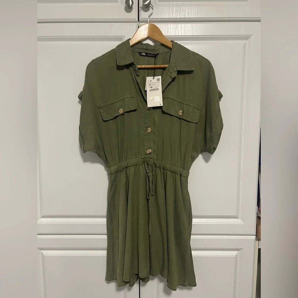 Zara Women’s Cargo Shirt Dress BNWT - Picture 4 of 8